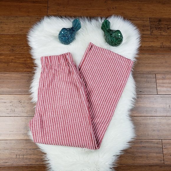 CISONO LINEN high rise wide leg striped pants size Medium - Picture 5 of 12